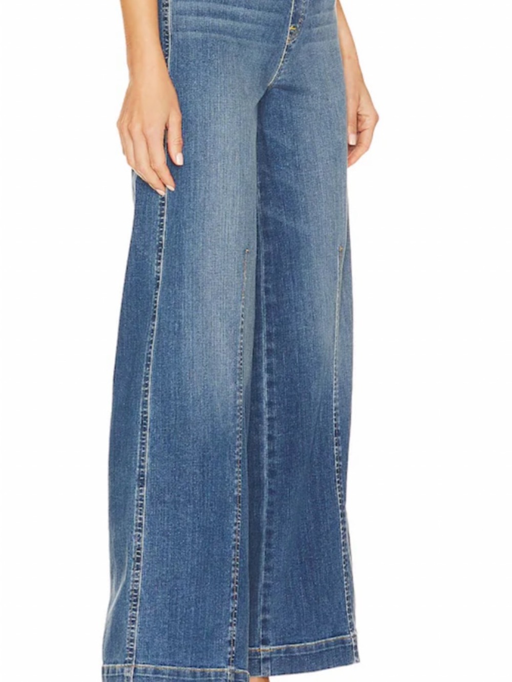 SPANX Blue Wide-Leg High-Rise Jeans Petite Medium